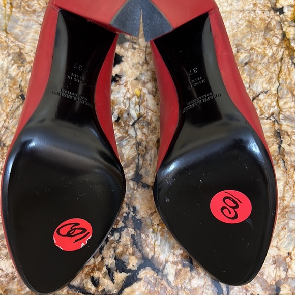 Ralph Lauren purple Label Red Shoes heels. Sz 37, made in Italy - Picture 6 of 9